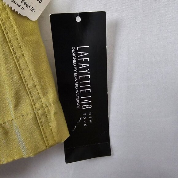 NWT Lafayette 148 Swing Jacket Womens 4 Pistachio Polished Lux Green Coat Zip - Picture 13 of 15